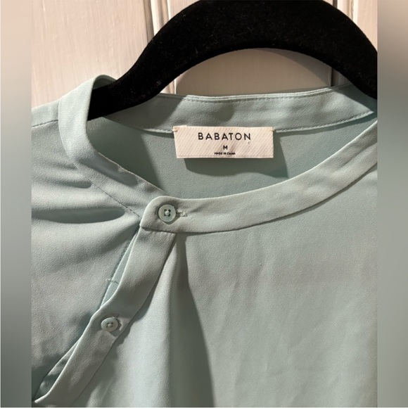 Aritzia Babaton Light Blue Ruffle Sleeve Blouse - Picture 5 of 8